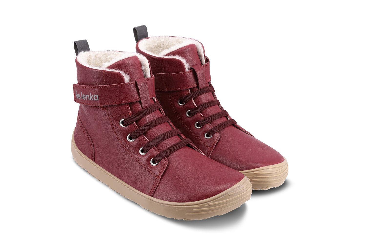 Botas para niño barefoot Be Lenka Winter Kids - Rojo - Quokka Barefoot